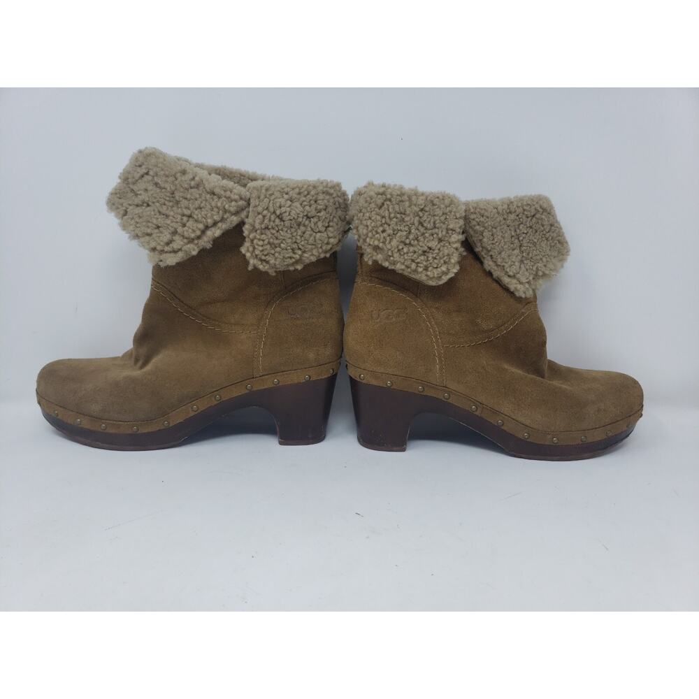 UGG‎ Womens Dandylion II Brown Suede Sheepskin Round Heeled Shearling Booties 9 - Picture 4 of 6